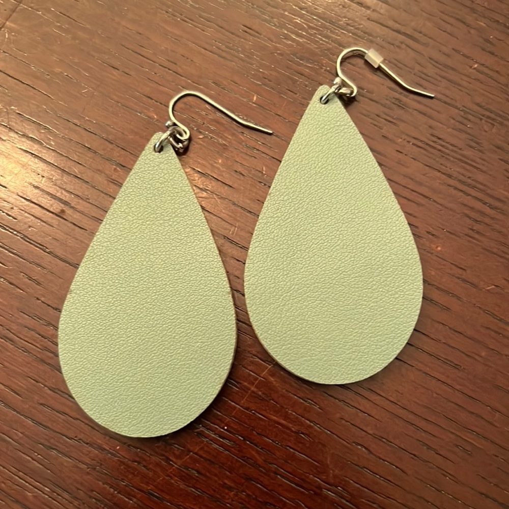 Teal dangle earrings